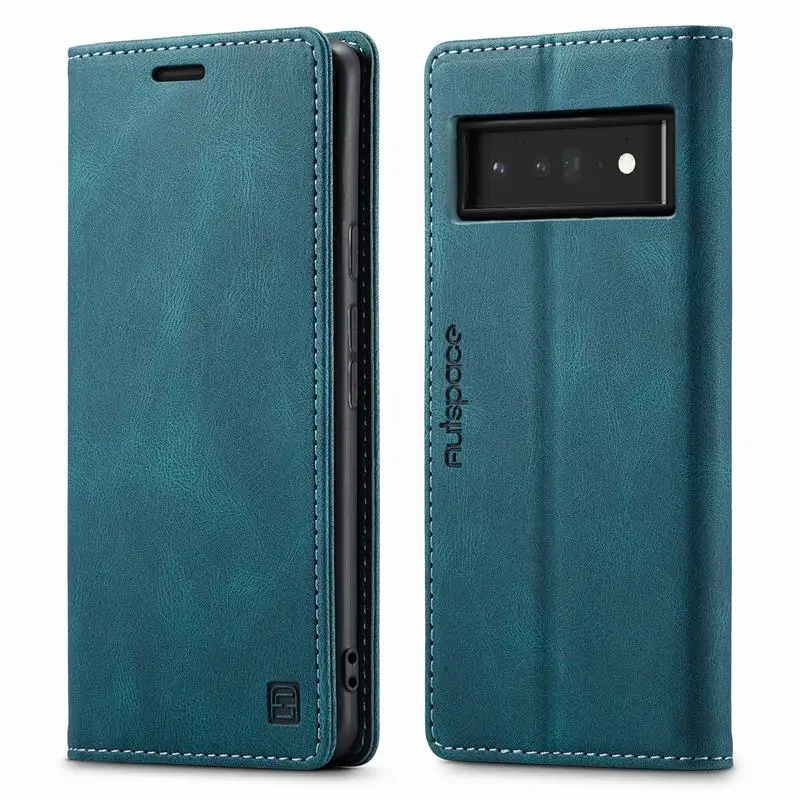 New Magnetic Case For Google Pixel 6 Case Flip Wallet Cover For Pixel 6 Pro Case Matte Leather Luxury Phone Cases Card Holder