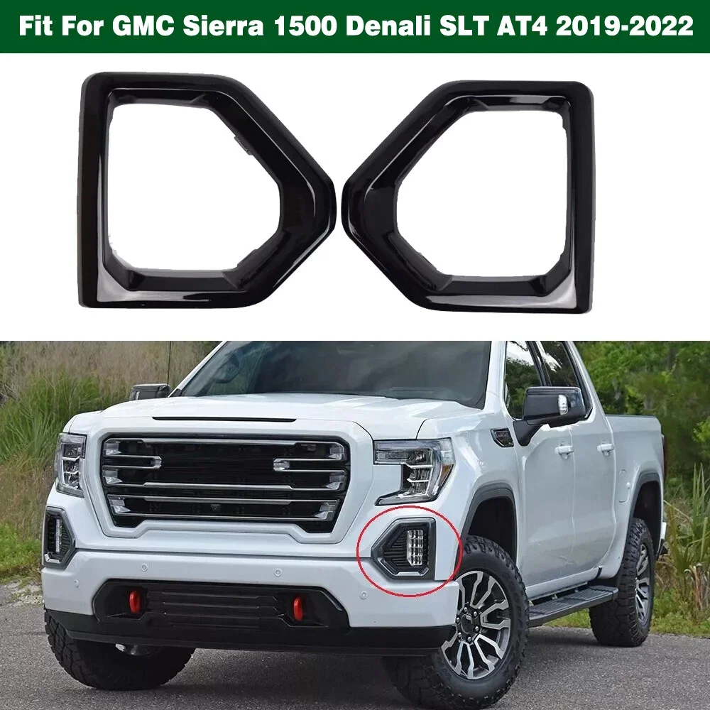 

1 пара рамки противотуманных фар для GMC Sierra 1500 Denali 2019-2022, черный 84176753 84176752