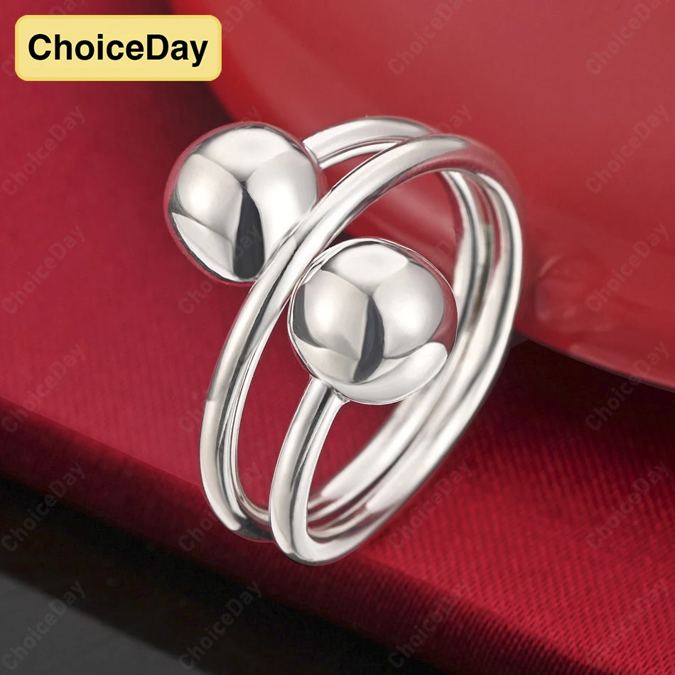 

ChoiceDay стерлингового серебра 925 пробы открытое кольцо из бисера женские обручальные подарочные аксессуары ювелирные изделия на свадьбу