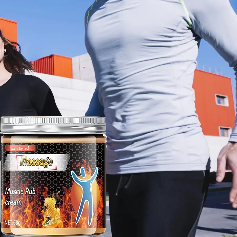 Bee Venom Muscle Wipe Cream – Feuchtigkeitsspendende Massagecreme, geeignet für Sportler, kein Duft, ganz hellbeige Typ, 60 Gramm, Wabendesign zur Verbesserung der Feuchtigkeit