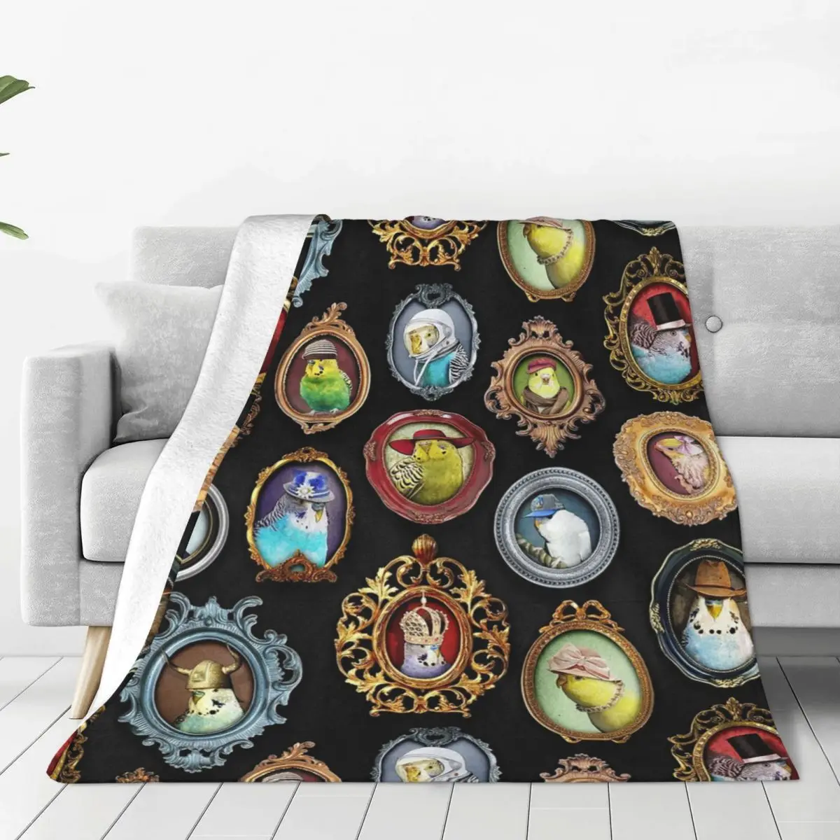 Budgies In Hats Blanket Fleece Multi-function Sofa Throw Blankets For Home Bedroom Travel Throws Bedspread Quilt