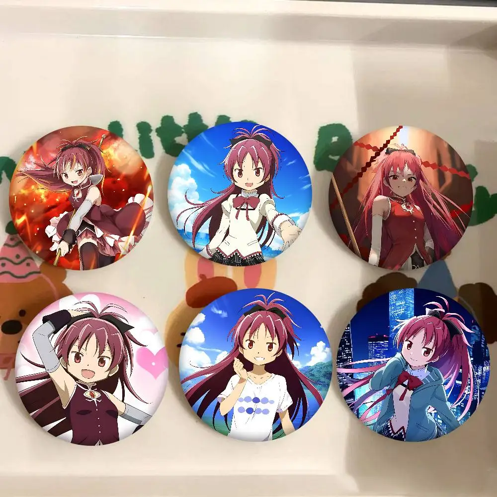 

Anime K-Kyoko-Sakura Badges 32/44/58mm Round Cartoon Brooches Handmade Pins For Backpack Jewelry Accessories Creative Badge