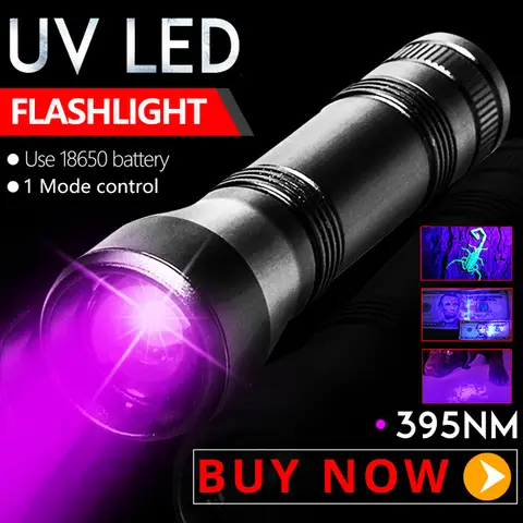 395nm LED UV Flashlight Rechargeable Black Light yifanao