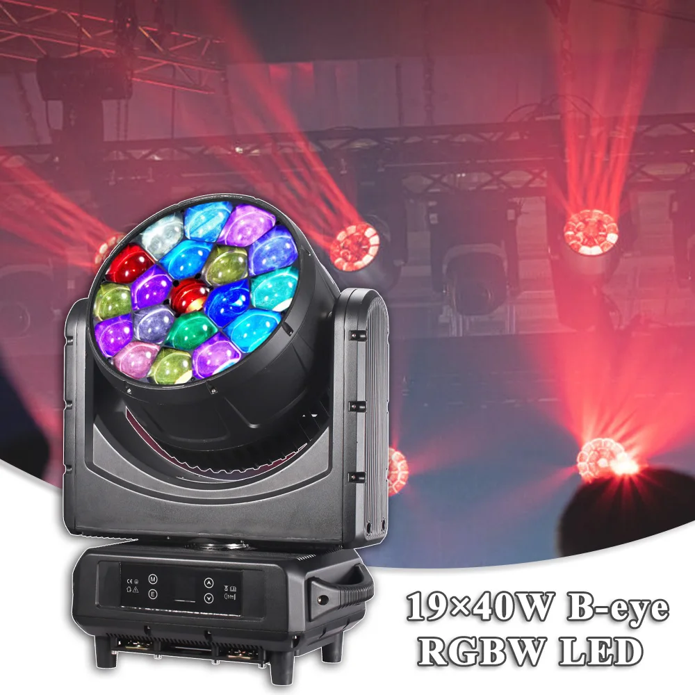 

YUER LED 19x40W RGBW IP65 Водонепроницаемый эффект луча для мытья глаз DMX512 RDM Control Профессиональные сценические светильники с подвижной головкой Dj Disco