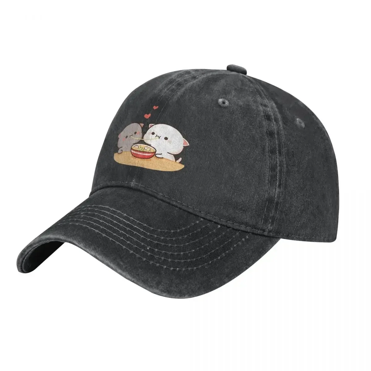 Peach And Goma Mochi Cat Eating Ramen Baseball Cap cowboy hat Peaked cap Cowboy Bebop Hats Men and women hats