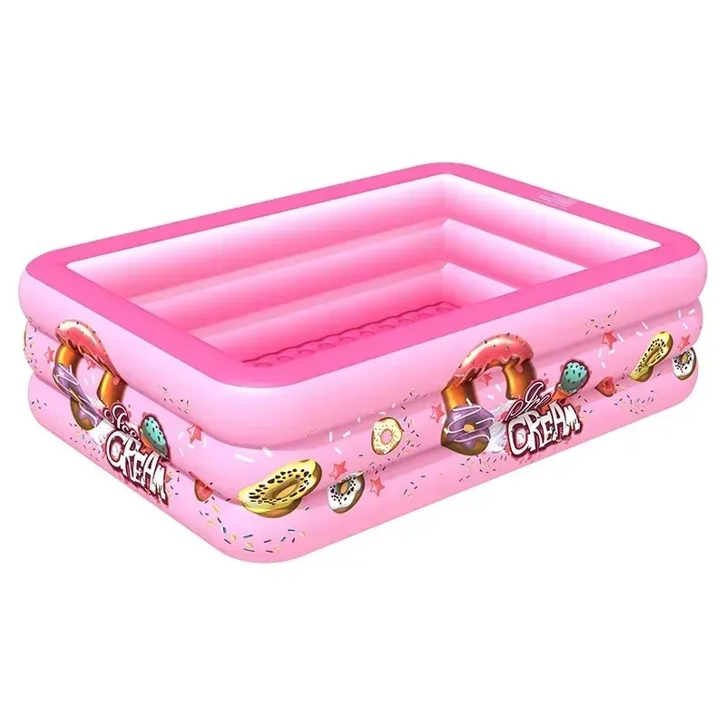 Thicken Large Inflatable Swimming Pool Rectangular Swimming Pool PVC Paddling Bathing Tub Summer Outdoor Toy for Family Children