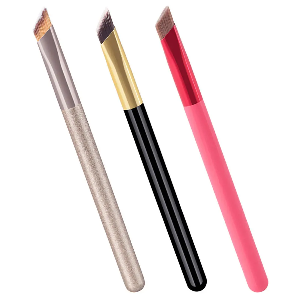 

3Pcs Brush Set Premium Material Durable Bristles Angled Design Easy to Use for Personal Home Travel Blush Brush
