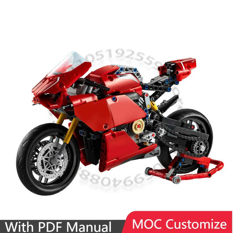 

646 шт. MOC настроить супер мотоцикл Panigale V4 R модель строительного блока кирпич творческая технология сборки игрушки подарки на день рождения
