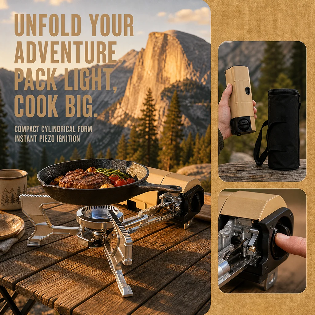 

Portable Outdoor Cassette Cooker, Folding Gas Tank Cassette Cooker,Outdoor, Barbecue, Water,Travel, Hiking, Cooking, Camping