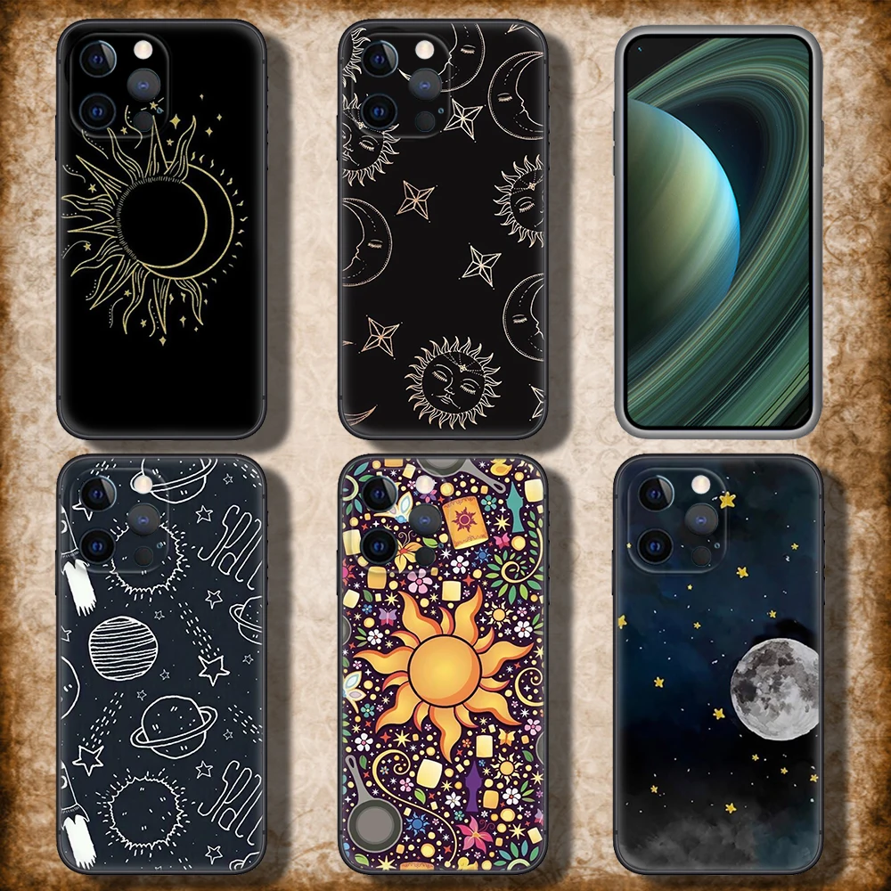 139U Sun and starry sky Soft Case for Redmi Note 11 11S 10 10T 10 Pro Max 10S 9T 9 9S 8 8T 7 Xiaomi Mi 11 11I 12 12X