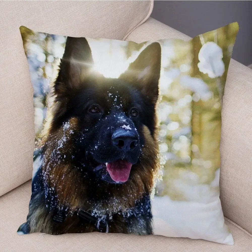 Pet Animal German Shepherd Dog Pillow Case Covers Cushion Cover for Sofa Home Decor Pillowcase