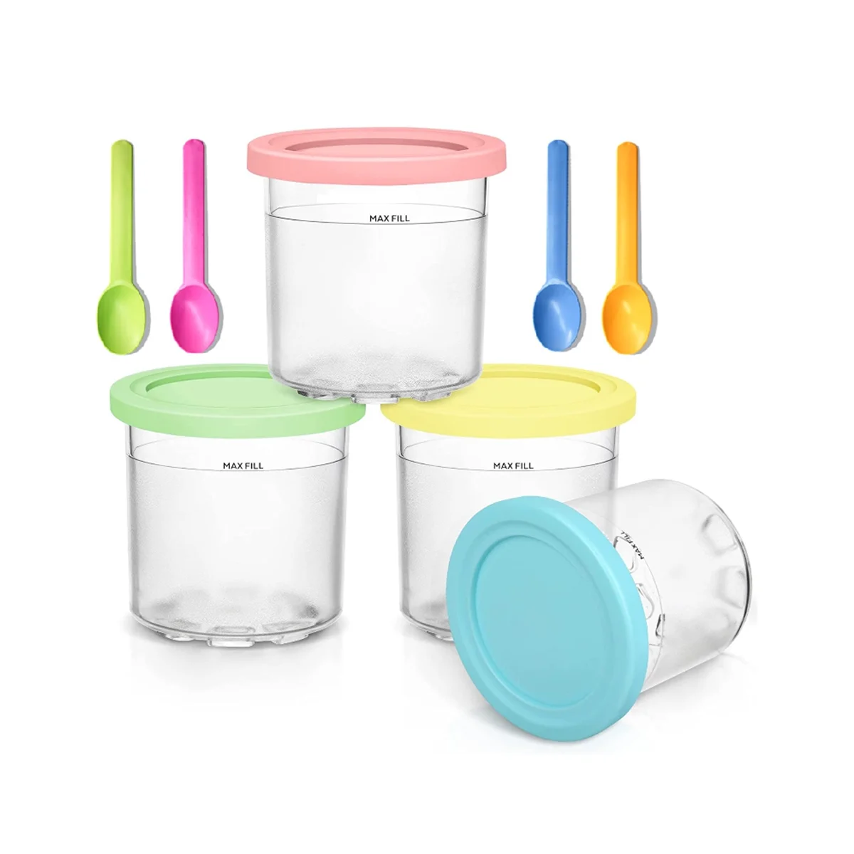 Ice Cream Pints Cup for Ninja NC299AM C300S NC301 Series Ice Cream Makers Sorbet Gelato Container Storage Food Freezer