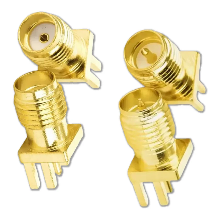 

SMA Male Female PCB Straight Mount Gold Plated RF Connectors Receptacle Solder 1.2mm Spacing Edge