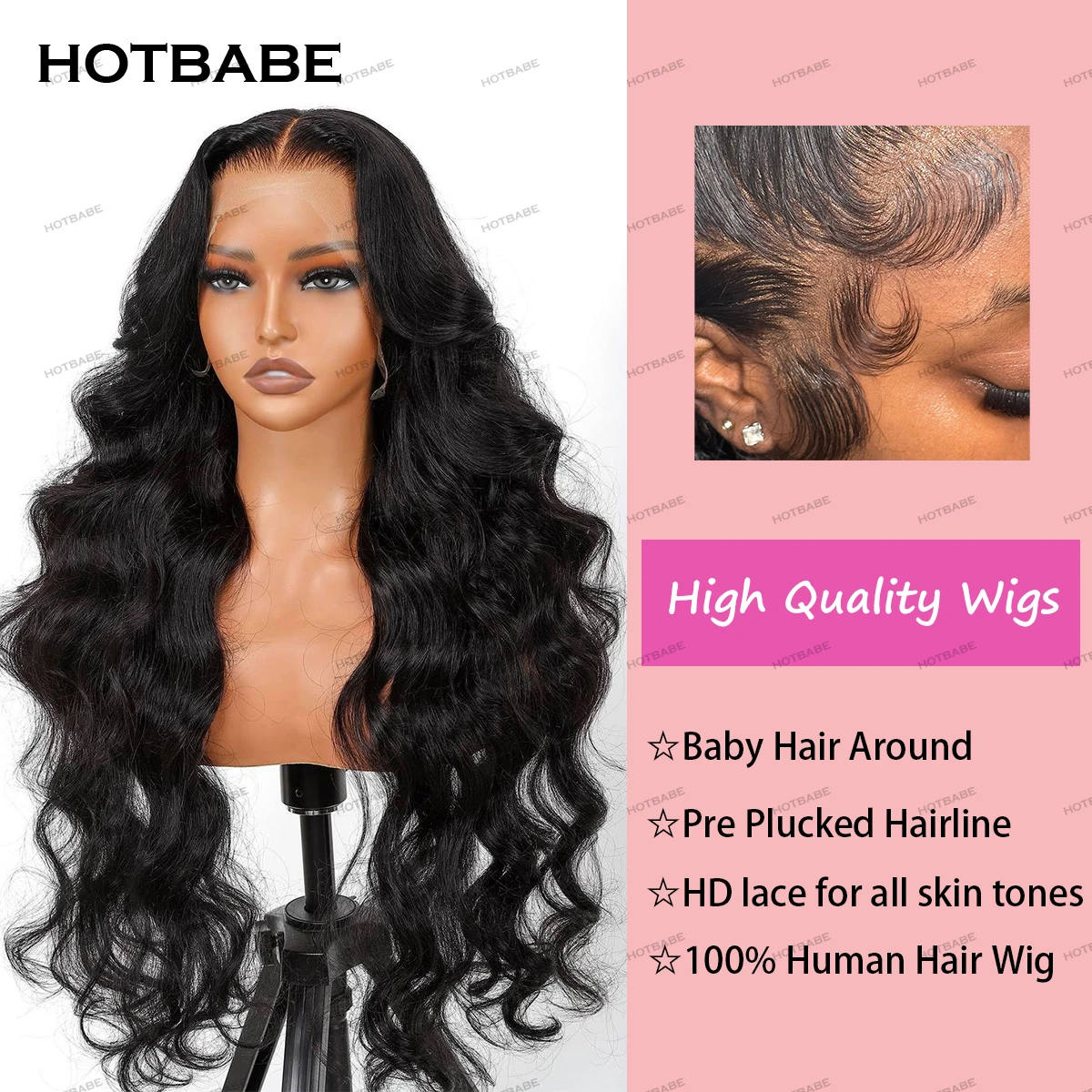 10-36Inch Body Wave Human Hair Wigs 360/13×6/13×4 HD Transparent Lace Frontal Wig Brazilian Preplucked For Women 100% Human Hair