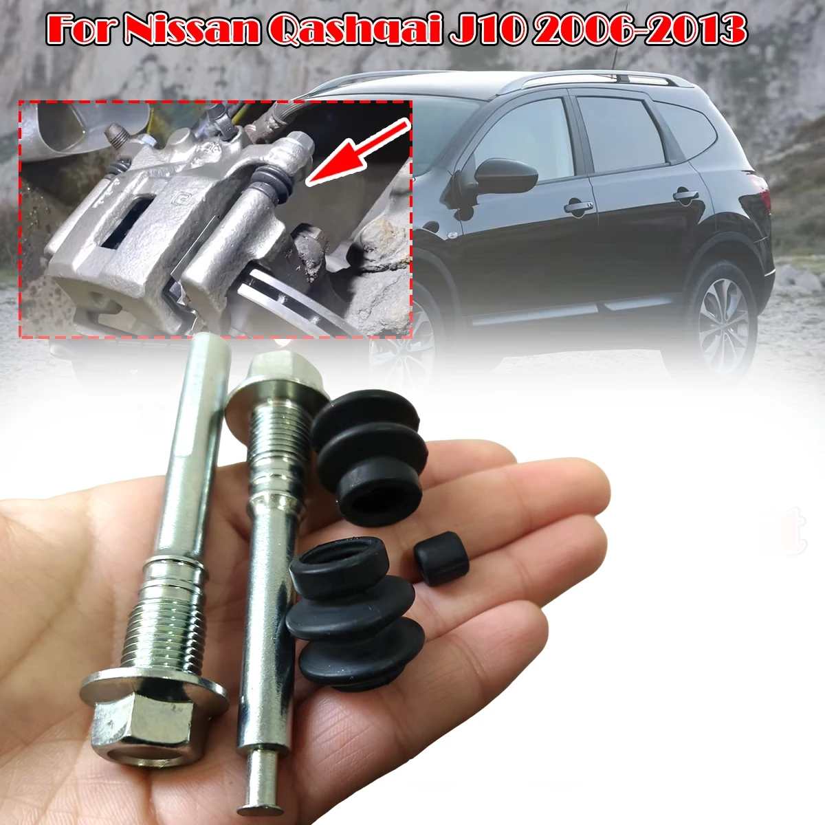 

1/2 SET Rear Brake Caliper Cylinder Slider Guide Bolt Pin for Nissan Qashqai J10 2006-2013 Left Right Disc Housing Bush Boot