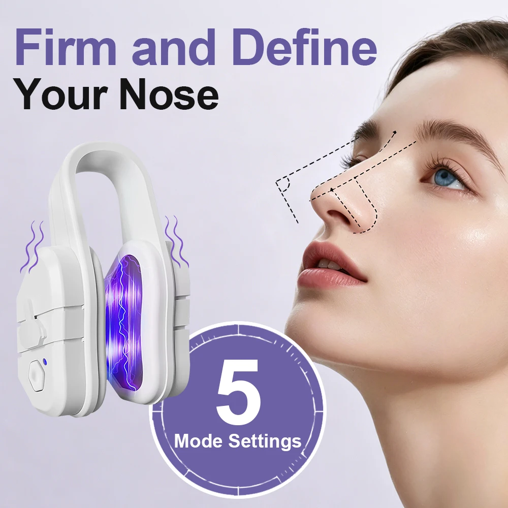 Upgraded EMS Nose Shaper Sculpting Massager Clip Silicone Pulse Technology Lift-Up High Bridge Beauty Nose Tool