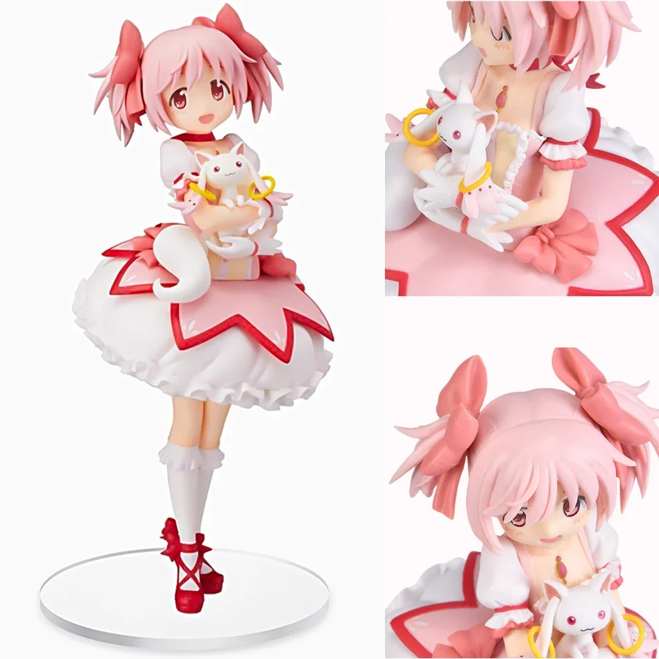HEISS! 18cm Puella Magi Madoka Magica Anime-Figur Kanae Madoka Magische Mädchen PVC Anime-Actionfiguren Modell Anime-Zeichentrickfiguren