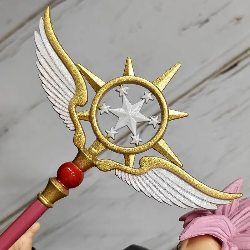 Hot Cardcaptor Sakura Large Metal Star Magic Wand Anime Cosplay Prop Collectible Model Accessory Friend Collection Toys Gift view 4