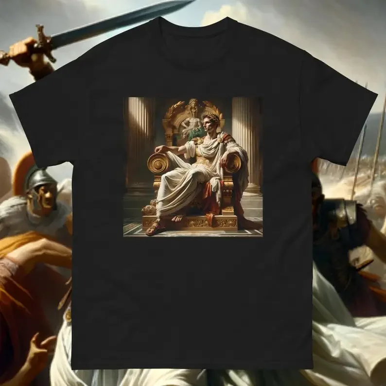 Unisex T-shirts for Men Women Summer TeesRuler On The Throne Caesar Roman Emperor Shirt