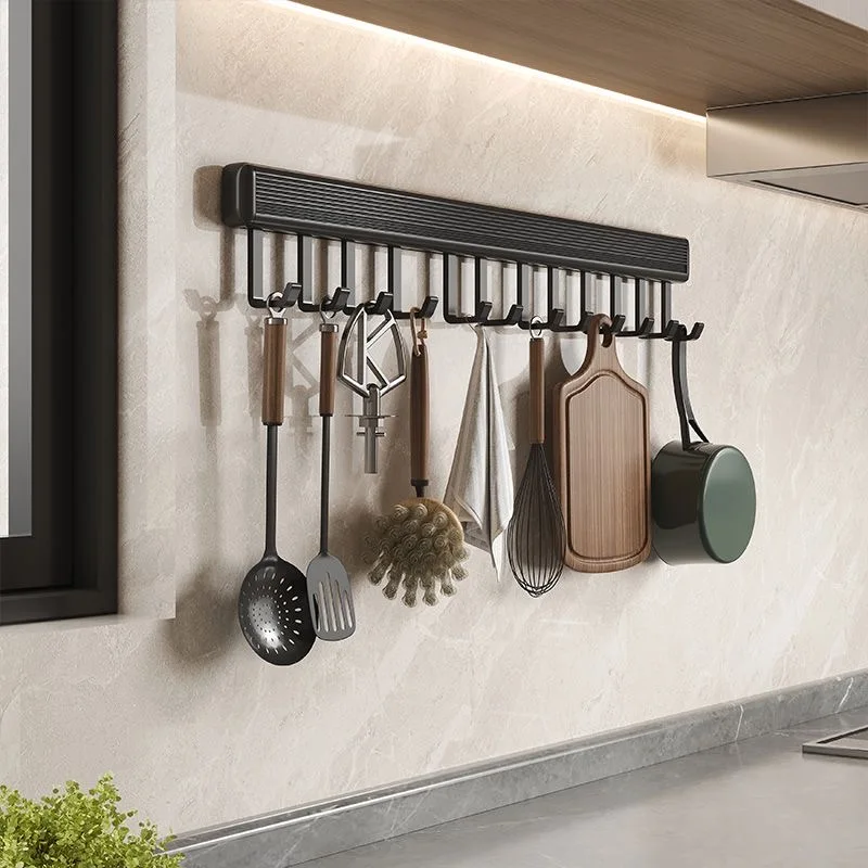 

10 Hooks For Hanging Aluminum Utensil Rack Kitchen Accessories Hook Wall Hanger Holder Bathroom Organizer Kitchen Storage