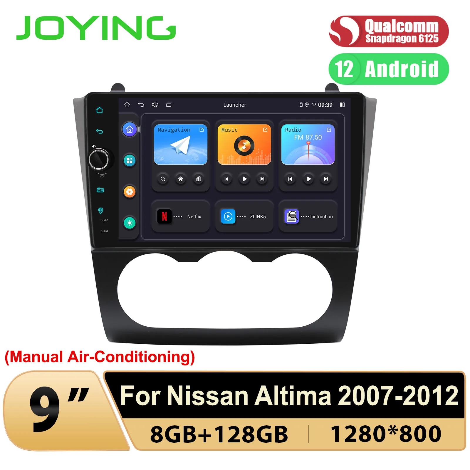 JOYING 9 Inch Autoradio Car Radio Stereo Head Unit Multimedia Player For Nissan Altima 2007- 2012 With Carplay Android Auto