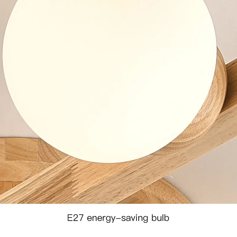 Plafoniere moderne a LED in legno per soggiorno decorazioni per la casa lampadari a sfera in vetro lattiginoso camera da letto cucina studio Loft Light Fixture