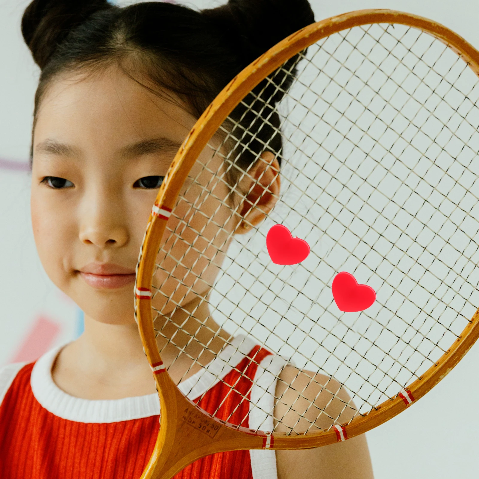 

6pcs Tennis Racket Absorbers Heart Shape Silicone Dampener Shock Round Vibration Reducer Racquet Accessories Stability Enhancer