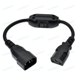 C14-C13 Extension Power Cord, IEC 320 C13 Female to C14 Male with 10A On/Off Switch Power Adapter Cable