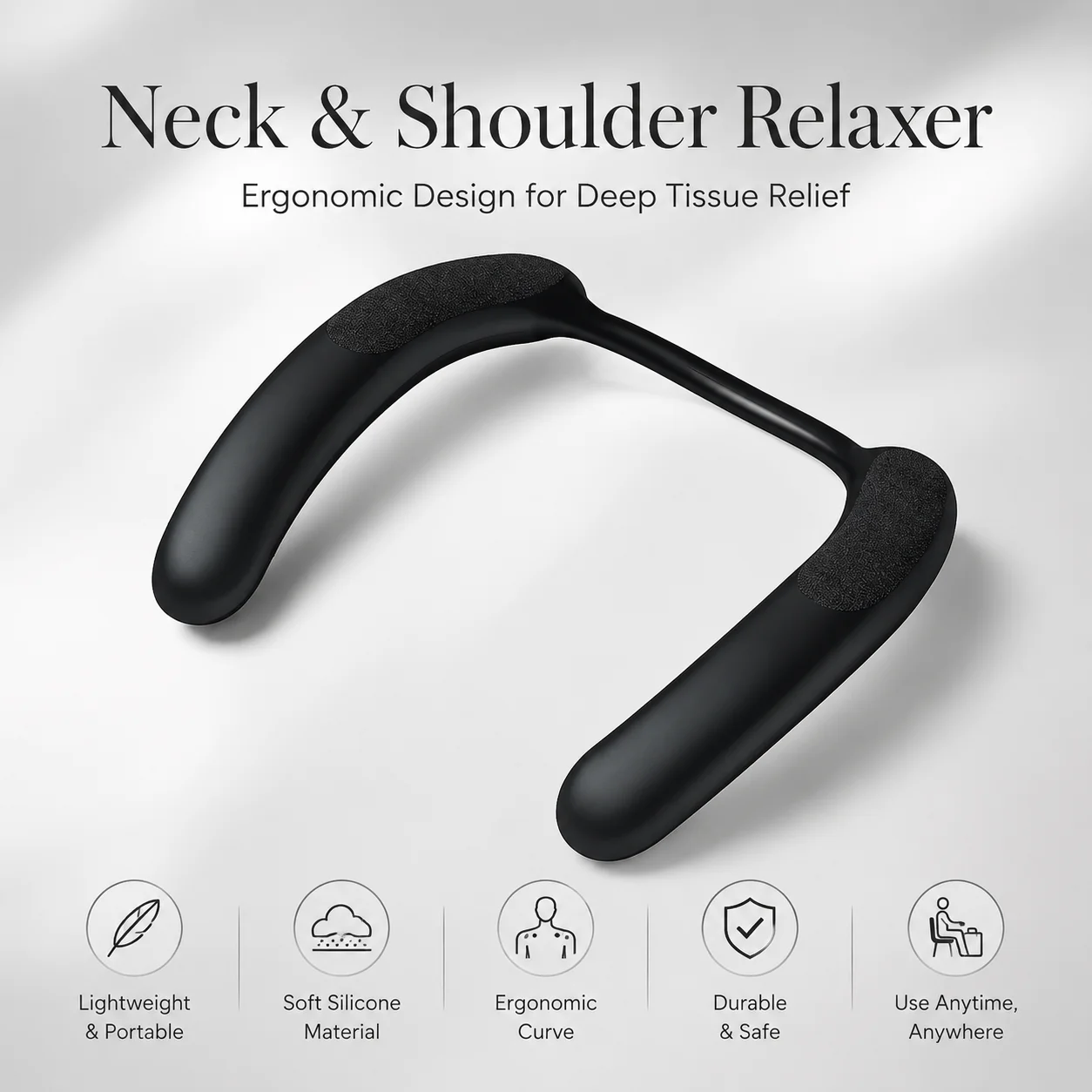 Neck Wearable Wireless Bluetooth Speaker, Portable Stereo Music Player with Microphone, Bass, Hands-free Function Headphones