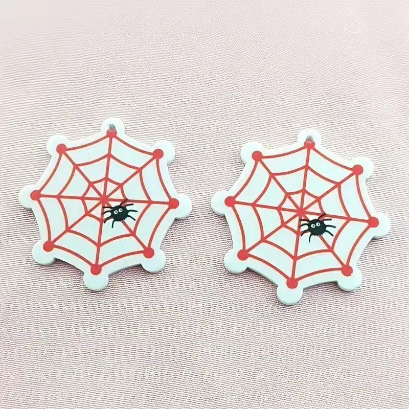 10pcs acrylic Halloween spider pendant, DIY jewelry making earrings necklace keychain accessories view 4