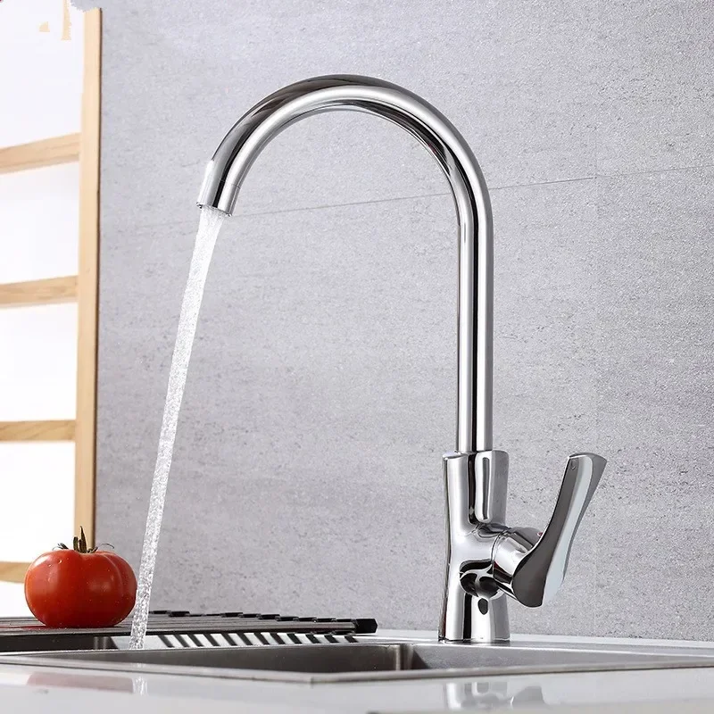 Household rotating vegetable basin faucet, kitchen sink hot and cold faucet