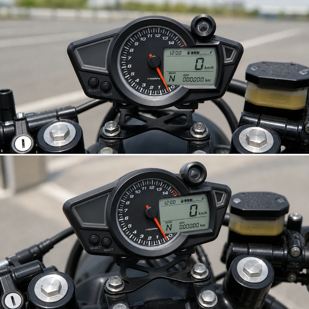 Universal Motorcycle Color LCD Multi-Function Dashboard Speedometer Tachometer Fuel Water Temp ABS Indicator 12V