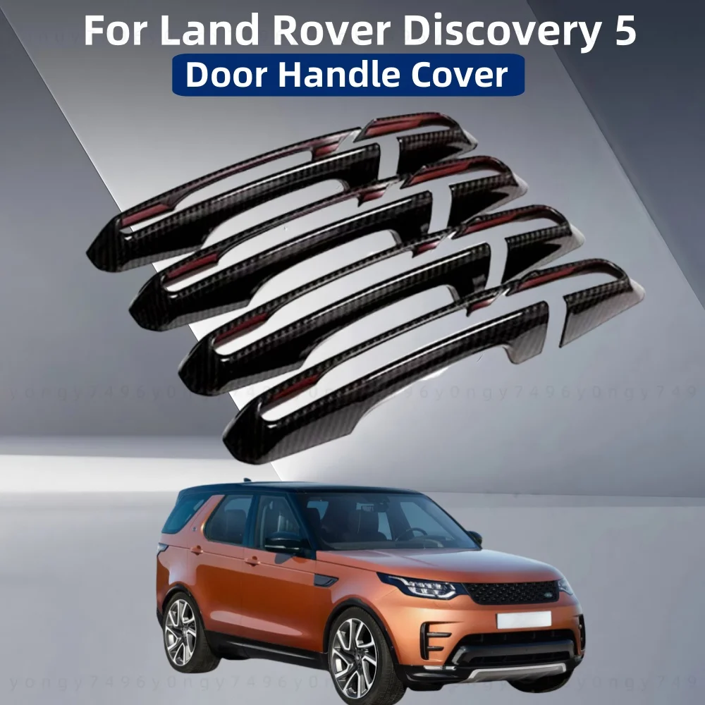 

Carbon Car Modification Accessory Stickers Side Door Handle Cover Trim Paste Style Chrome Silver For Land Rover Discovery 5