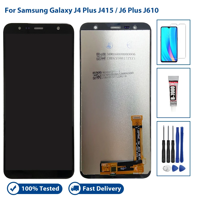 

Display For Samsung Galaxy J4+ J6+ J4 core J410 LCD Touch Screen For J4 Plus J415 J6 Plus J610 Digitizer Replacement With Tools