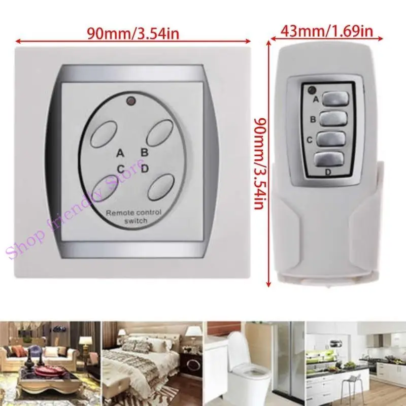 594A Wireless Remote Controller Radio Switch Remote Control System Receiver Transmitter 4-Channel 50M Remote Control Switch