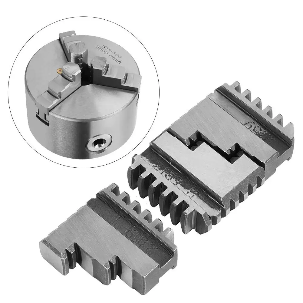 High Strength 3 Pieces Internal Lathe Jaw Set 4 Inch Chuck 20CrMnTi Durable Milling Collet Chuck K11 100 Long Service Life