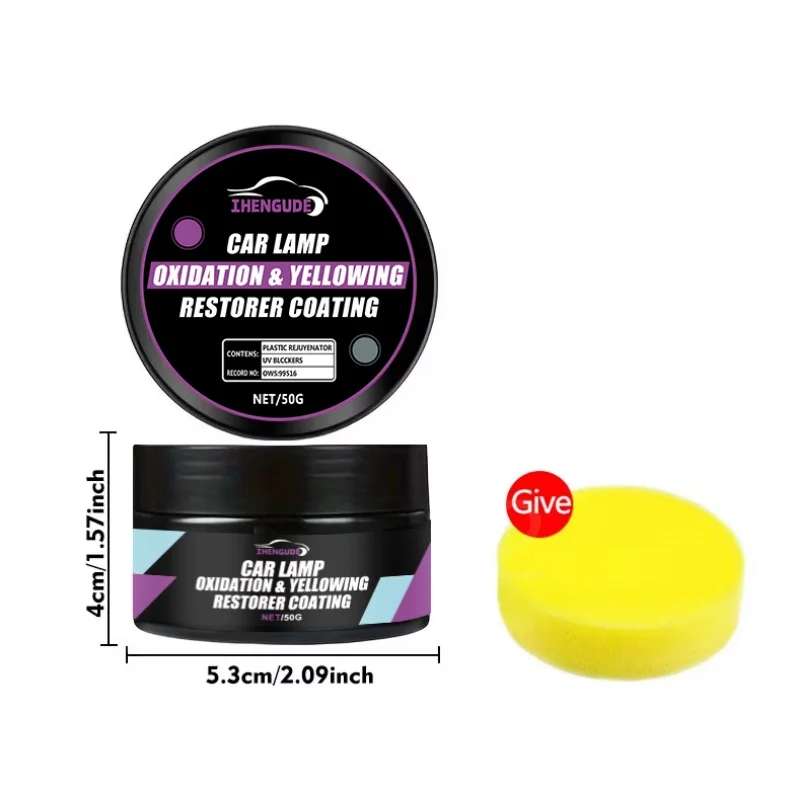 Car Headlight Restoration Polishing Kit - Scratch Remover and Oxidation Cleaning Repair Paste, for Headlight Assembly