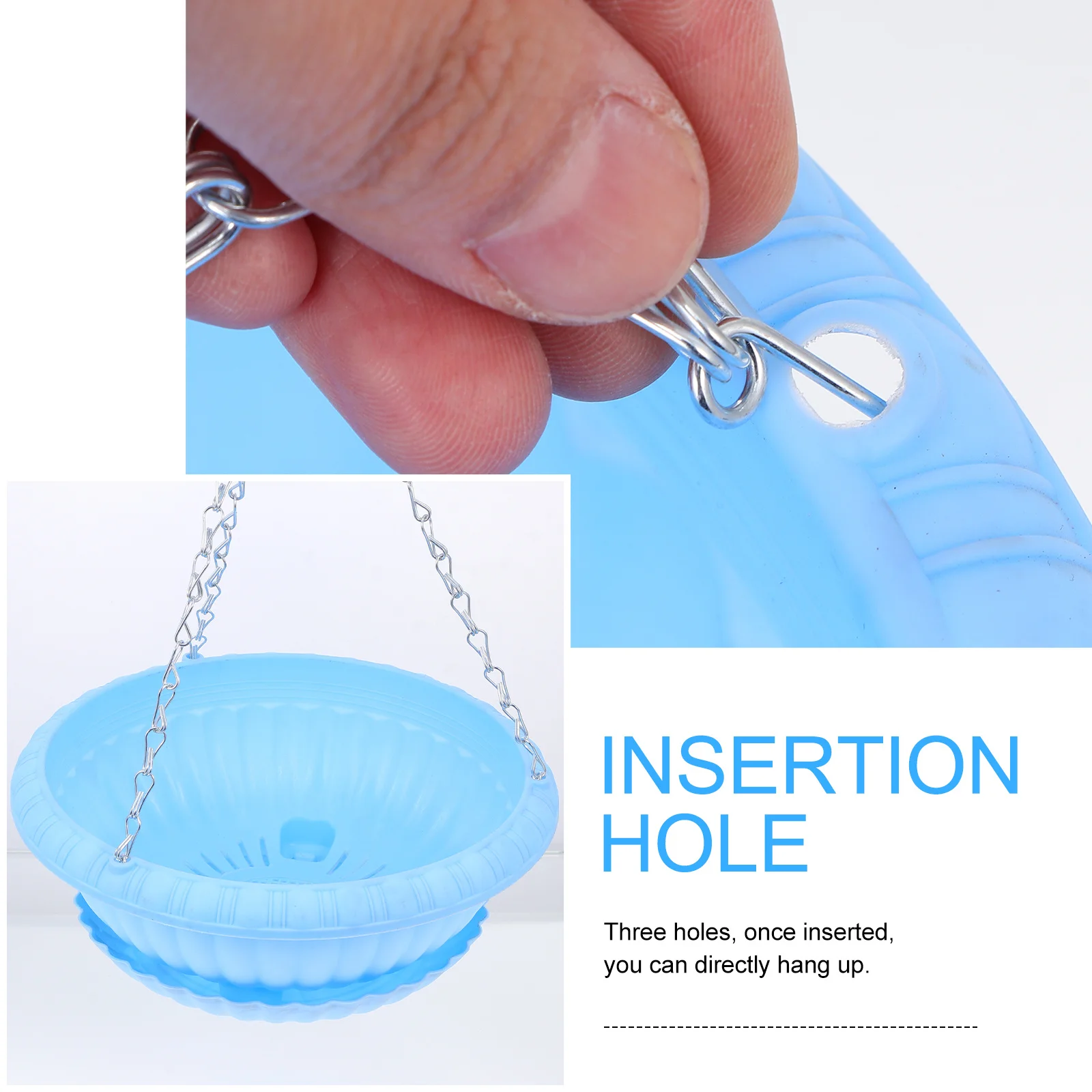 

2Sets Resin Plastic Hanging Flowerpot Practical Sturdy Planter for Garden Home Decor Wedding Office Plant Container Holder