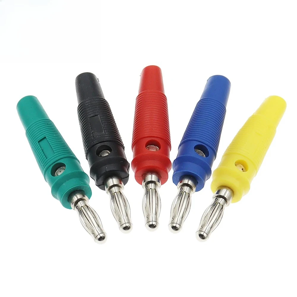 4MM Banana Plugs Connector Solderless Video Musical Speaker Stackable Cable Wire Pin Banana Plug Connectors Red Black Blue