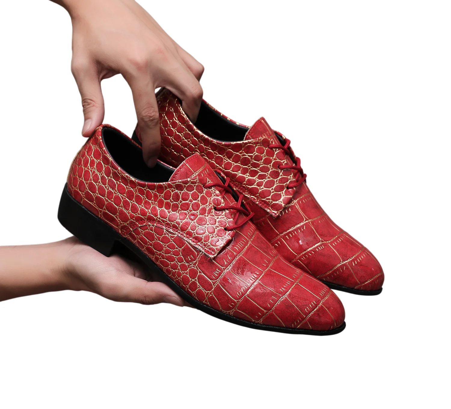 

Men's Derby Shoes PU Material Low Heel Banquet Nightclub Trendy Men's Shoes Size 40-50