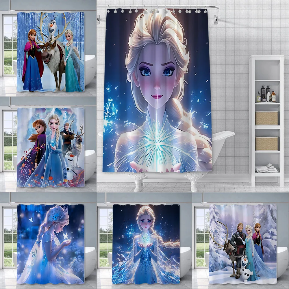 

Frozen Shower Curtain Waterproof Polyester Fabric Paint Colorful Bath Curtains Home Bathroom Decor Curtain With Hook