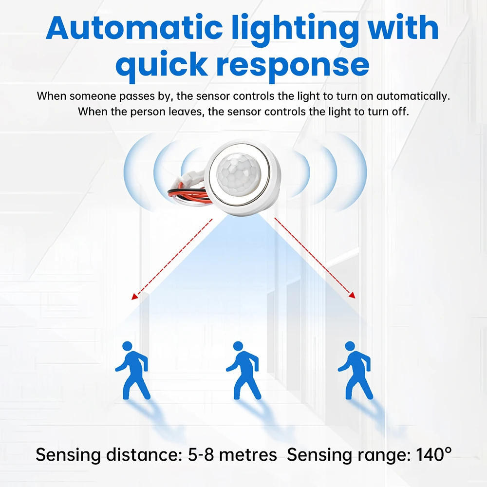 

Модуль инфракрасного датчика постоянного тока 3,5-24 В PIR с регулируемой задержкой, встроенный переключатель, контроллер присутствия человека, датчик движения, авто