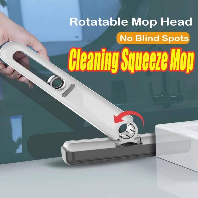 Mini Mop Cleaning Squeeze Floor Washing Mop Folding Powerful Squeeze Mini Mop Floor Washing Desk Window Car Clean Tools