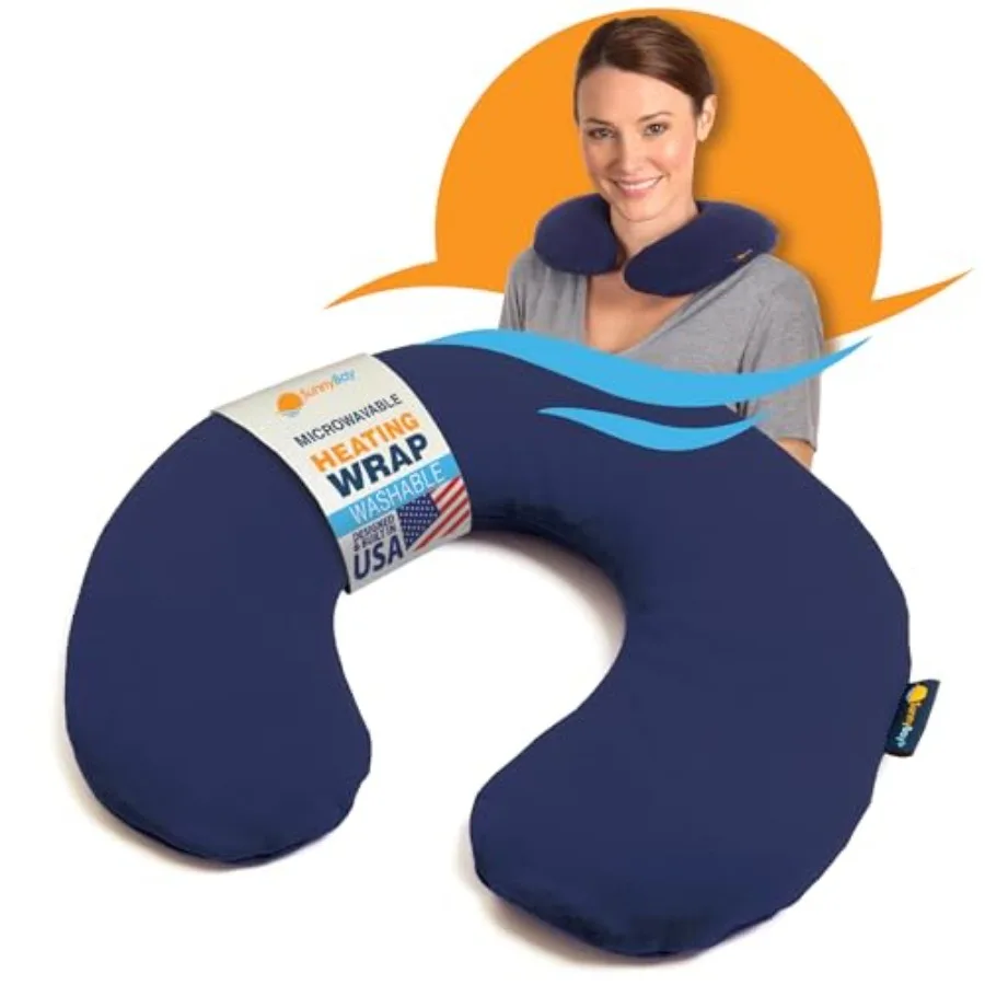 

SunnyBay Microwave Heating Pad, Microwavable Heated Neck Pillow for Moist Hot Therapy, Heated Neck and Shoulder Wrap with Flax