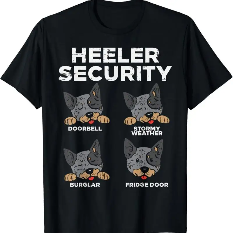 Camiseta Heeler Security Funny Blue Red Australian Cattle Dog