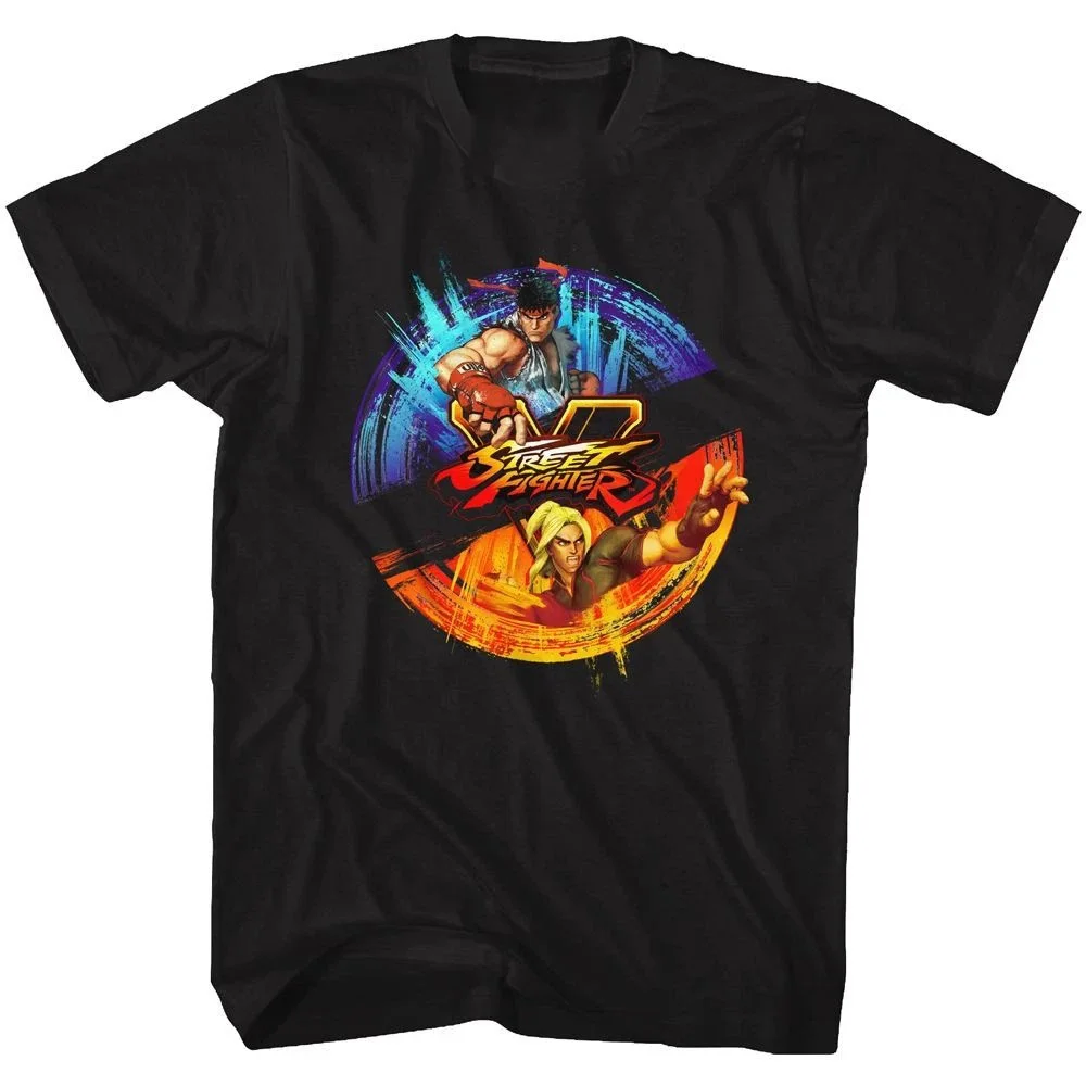 

Two Color Street Fighter Retro Combat Gift t shirt Arcade game Graphic Tee 100% cotton printed Y2K Clothes Large size Tops S-6XL