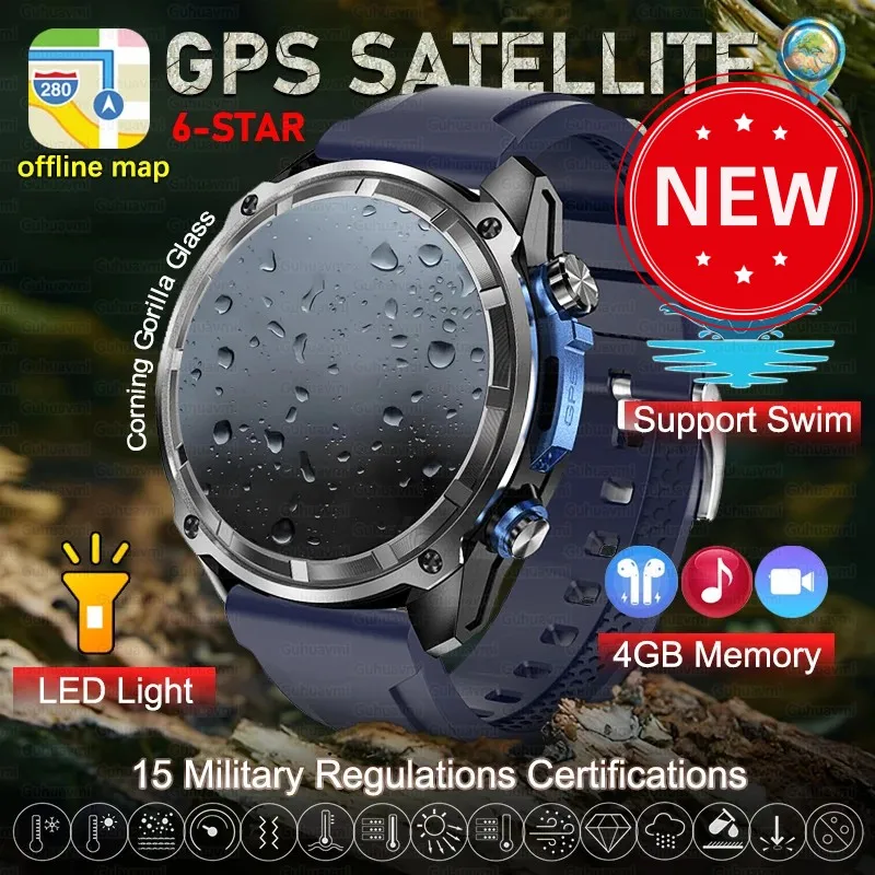 Reloj inteligente deportivo con GPS militar para hombre, resistente al agua hasta 5ATM, memoria de 4GB, mapas sin conexión, batería de 860Mah, para XIAOMI