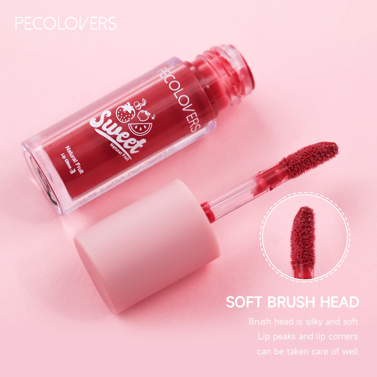 1 Stück farbige feuchtigkeitsspendende Lippenglasur mit Fruchtgeschmack, langanhaltender feuchtigkeitsspendender Lipgloss, Wasserglanz-Finish für alle hellbeige Arten