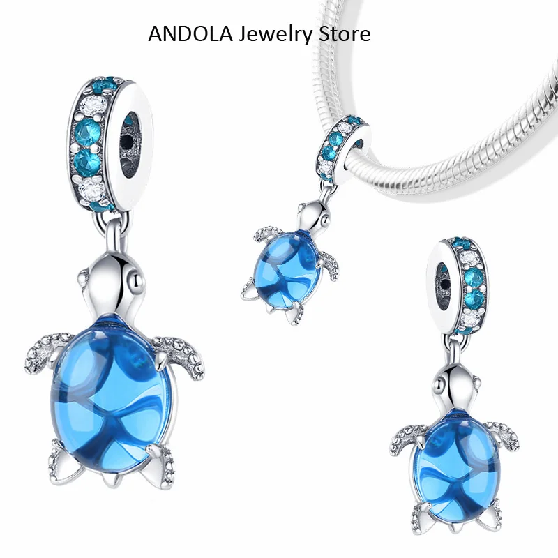 925 Sterling Silver Carnival Ocean Series Turtle Charm Beads Adequado para Pulseiras 925 Silver Ladies DIY Jóias