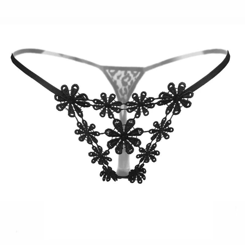 T Panties Female Underwear Lace Seamless Thongs Women\'s Pants Sexy Pearl Erotic Women Crotchless
